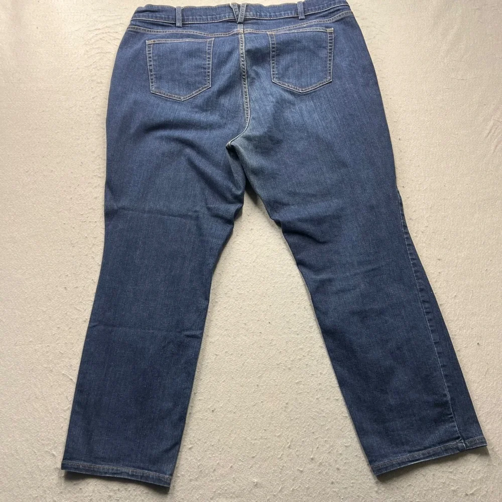 Duluth Trading Co Womens Jeans 22W x 31 Blue‎ Straight Leg Denim Stretch 1642